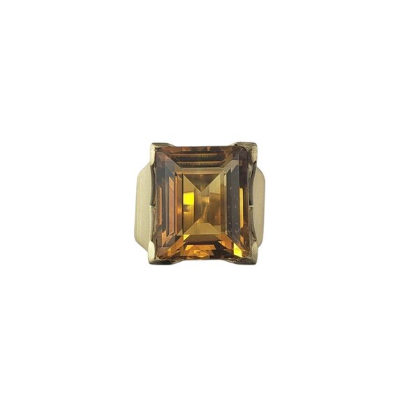 estate Jewelry - 18 Karat Yellow Gold Citrine Ring Size 5 #22647